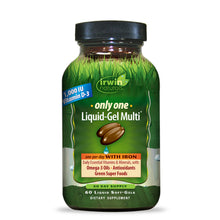 Irwin Naturals Only One Liquid-Gel Multi with Iron + Omega-3 Oils, Antioxidants, Green Super Foods - 60 Liquid Softgels