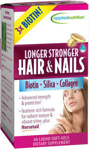 Applied Nutrition Longer, Stronger Hair and Nails, 60-Count