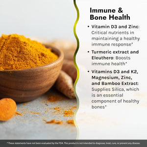 Irwin Naturals High Potency Mega D3 & K2 + Turmeric Extract for Healthy Bones, Immune Function & Positive Mood - Advanced Absorption with Magnesium, Turmeric, Bamboo & Omega Oil - 60 Liquid Softgels