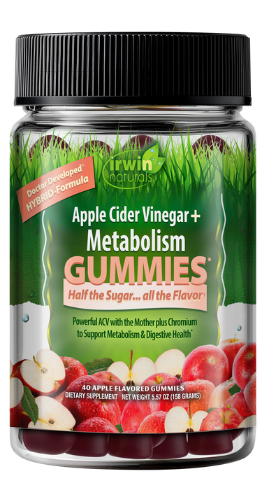 Irwin Naturals Apple Cider Vinegar + Metabolism Gummies, 40 Count