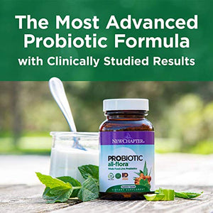 New Chapter Probiotic All-Flora with Prebiotics + Postbiotics for Women and Men - 30 Vegetarian Capsules