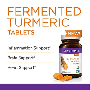 New Chapter Organic Turmeric Supplement - Fermented Turmeric Tablet for Brain, Heart and Inflammation Support - 96 Tablets