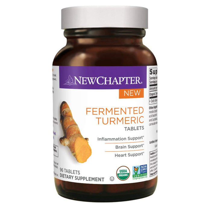New Chapter Organic Turmeric Supplement - Fermented Turmeric Tablet for Brain, Heart and Inflammation Support - 96 Tablets