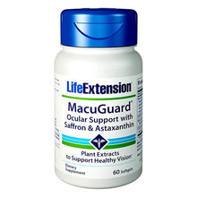Life Extension MacuGuard Ocular Support with Saffron & Astaxanthin Supports Healthy Vision, Non-GMO - 60 Softgels