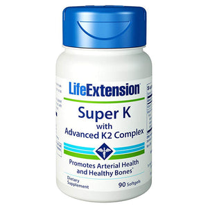 Life Extension Super K with Advanced K2 Complex Promotes Healthy Bones and Arterial Health - 90 Softgels