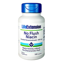Life Extension No Flush Niacin Vitamin B3 Supports Heart, Liver, Metabolism - 100 Capsules