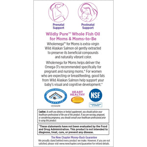 New Chapter Wholemega for Moms Prenatal Fish Oil Supplement with Omega-3 & Vitamin D3 - 90 Softgels