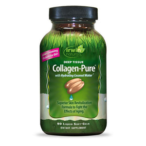 Irwin Naturals - Deep Tissue Collagen-Pure with Hydrating Coconut Water - 80 ct; Super Skin Revitalization Formula to Fight the Effects of Aging