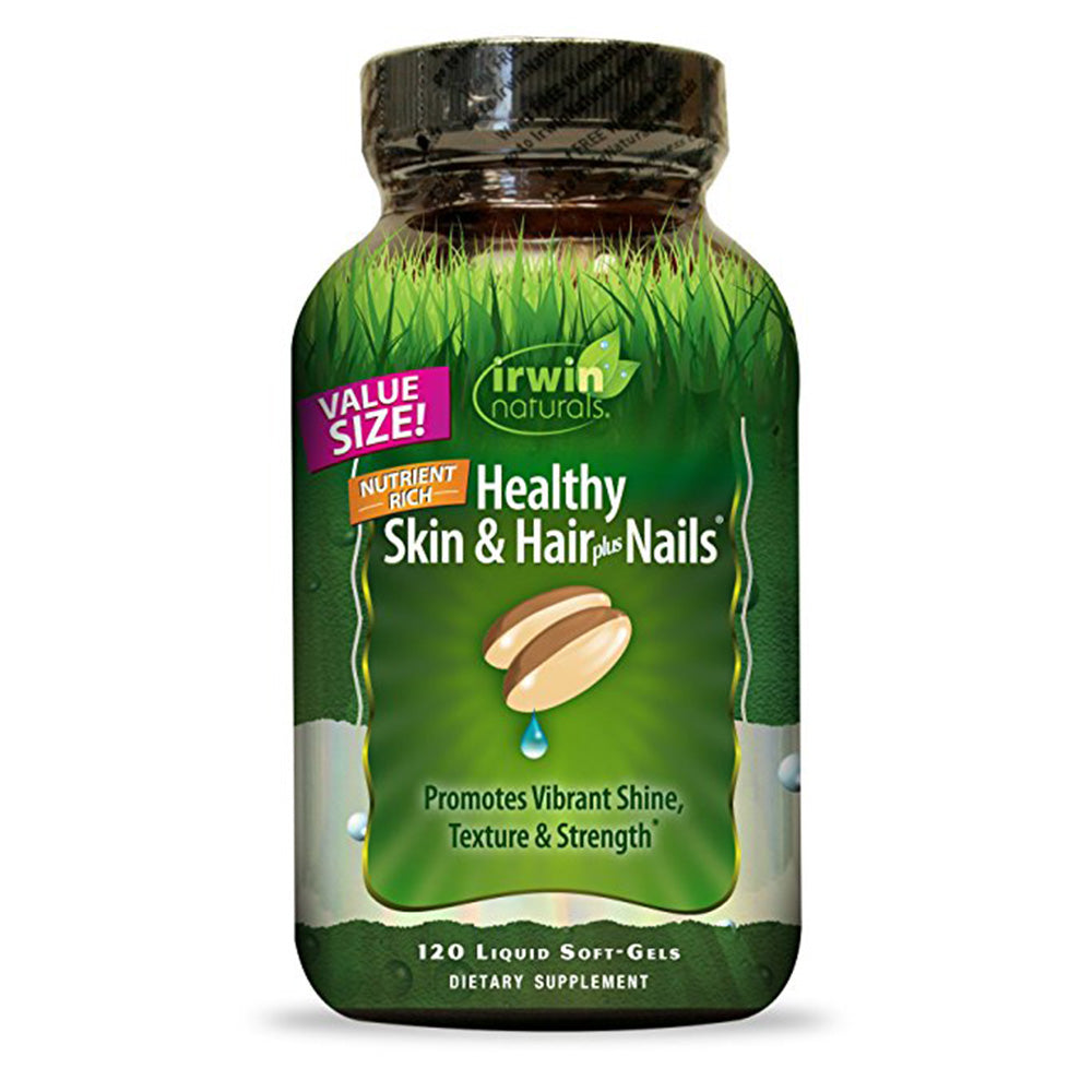 Irwin Naturals Healthy Skin & Hair plus Nails, Promotes Vibrant Shine, Texture & Strength - 120 Liquid Softgels