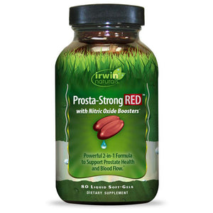 Irwin Naturals Prosta-Strong RED with Nitric Oxide Booster, 2-in-1 Formula to Support Prostate Health and Blood Flow - 80 Liquid Softgels