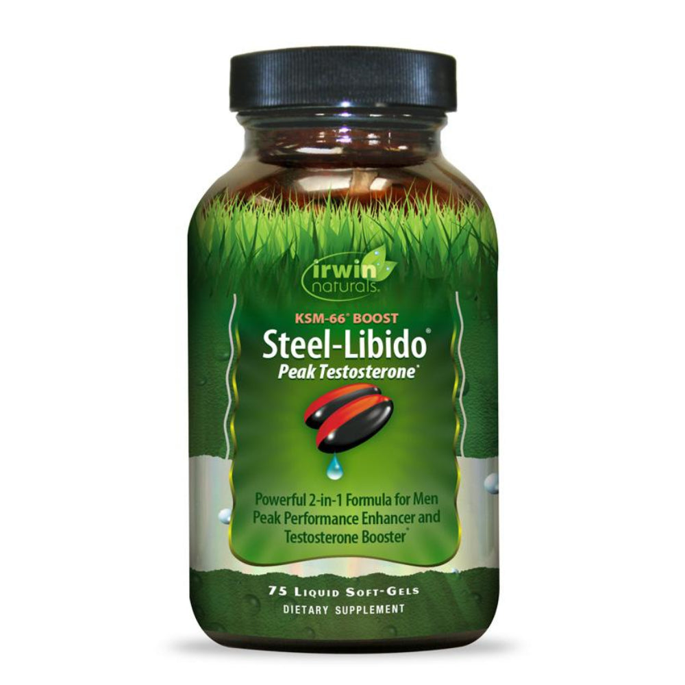 Irwin Naturals Steel-Libido Peak Testosterone Booster 2-in-1 Formula, 75 Liquid Softgels