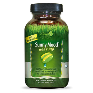 Irwin Naturals Sunny Mood with 200mg 5-HTP plus Vitamin D3 - 80 Liquid Softgels