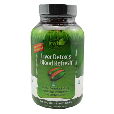 Irwin Naturals Liver Detox & Blood Refresh with Milk Thistle for Liver Support, 60 Liquid Softgels