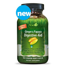 Irwin Naturals - Ginger & Papaya Digestive-Aid - Herb Botanical Enzyme Blend (9723) - 60 Softgels