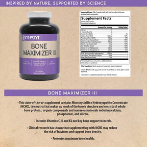 MRM Bone Maximizer III Bone Support Supplement with Vitamin K2 and MK7, 150 Capsules