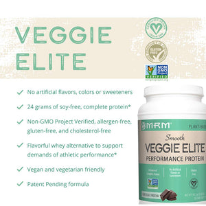 MRM Veggie Elite Performance Protein, Soy-Free, 39.2 oz Chocolate Mocha