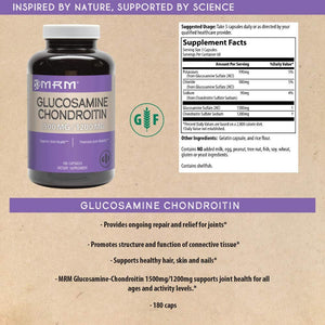 MRM Glucosamine Chondroitin Sulfate 1500mg / 1200mg, Joint Support Supplement, 180 Count